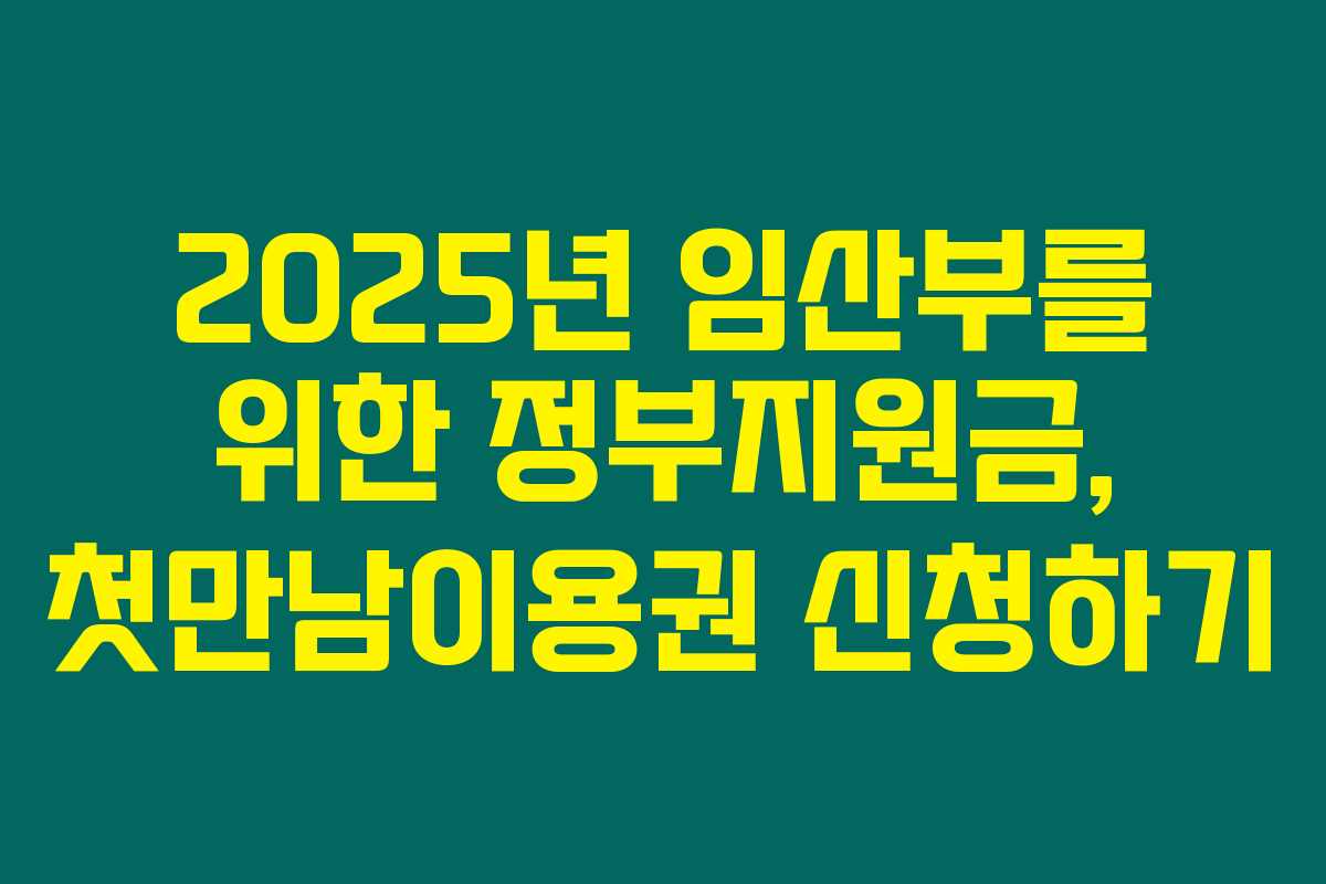 2025년 임산부를 위한 정부지원금, 첫만남이용권 신청하기