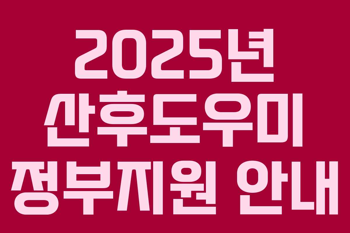 2025년 산후도우미 정부지원 안내