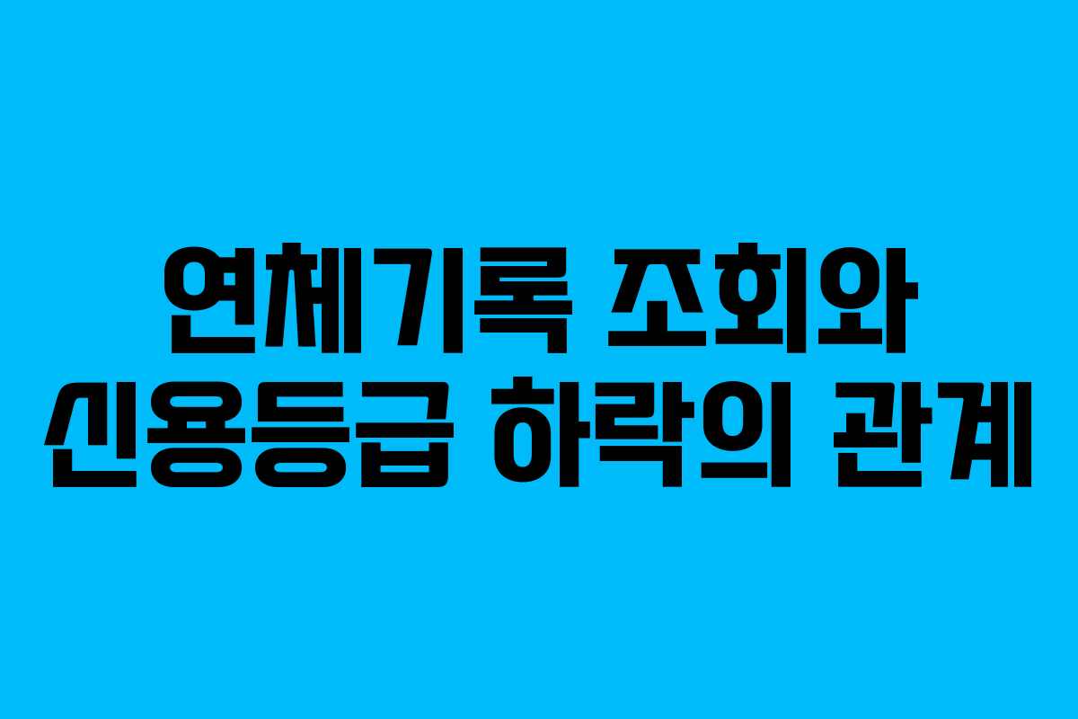 연체기록 조회와 신용등급 하락의 관계