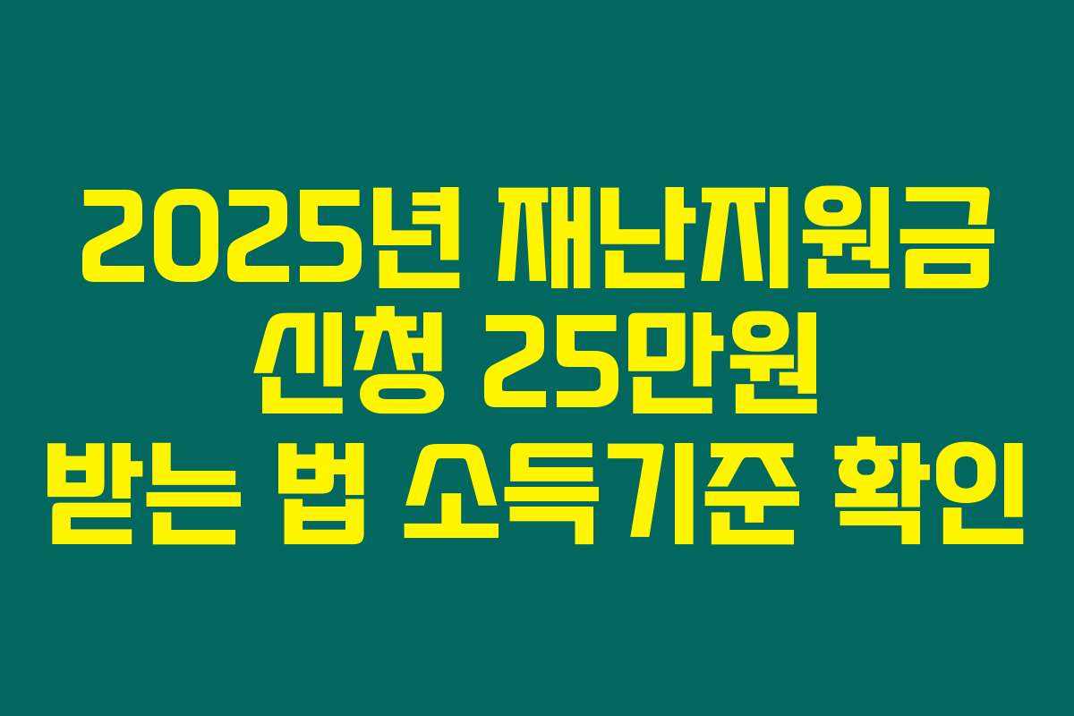 2025년 재난지원금 신청 25만원 받는 법 소득기준 확인