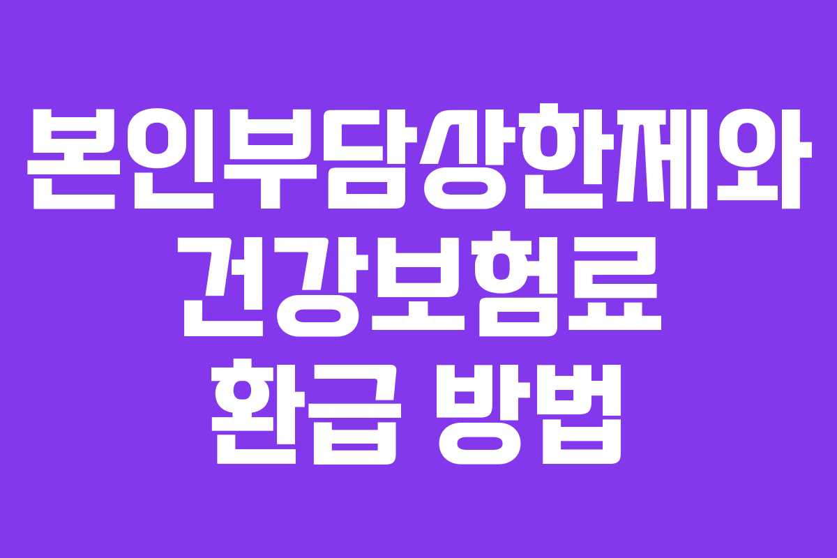 본인부담상한제와 건강보험료 환급 방법