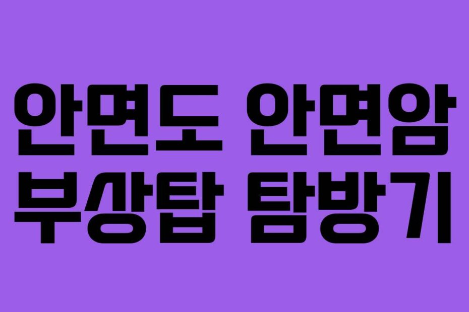 안면도 안면암 부상탑 탐방기