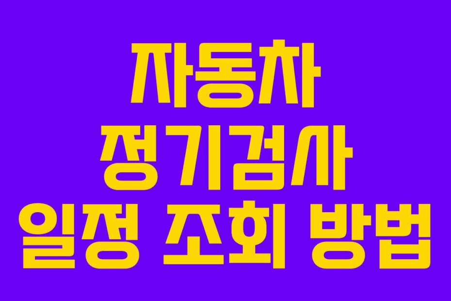 자동차 정기검사 일정 조회 방법