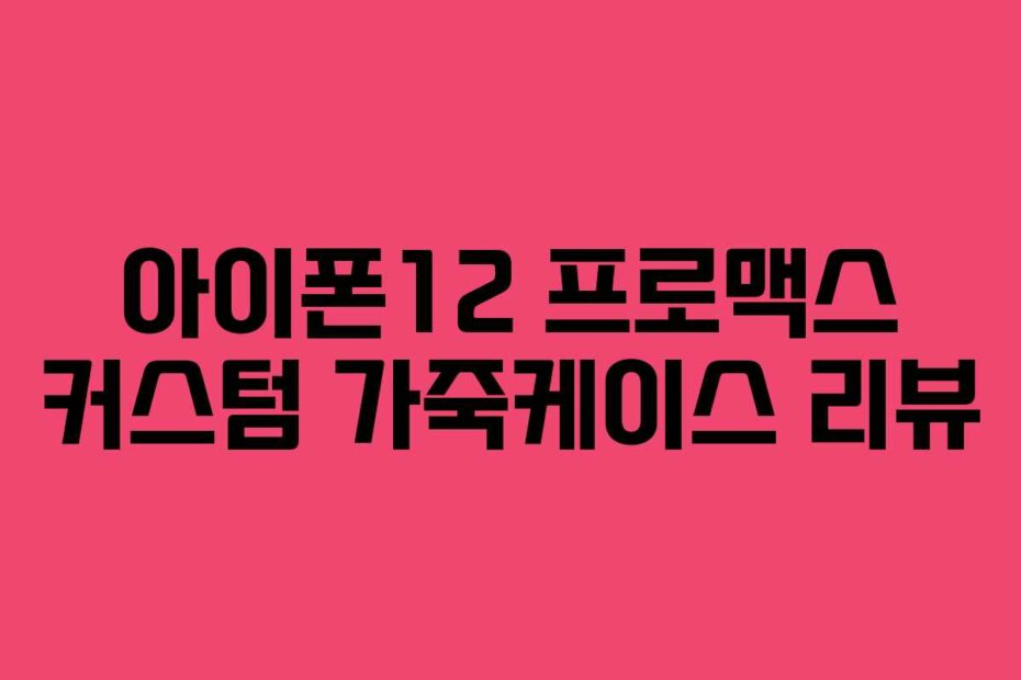 아이폰12 프로맥스 커스텀 가죽케이스 리뷰
