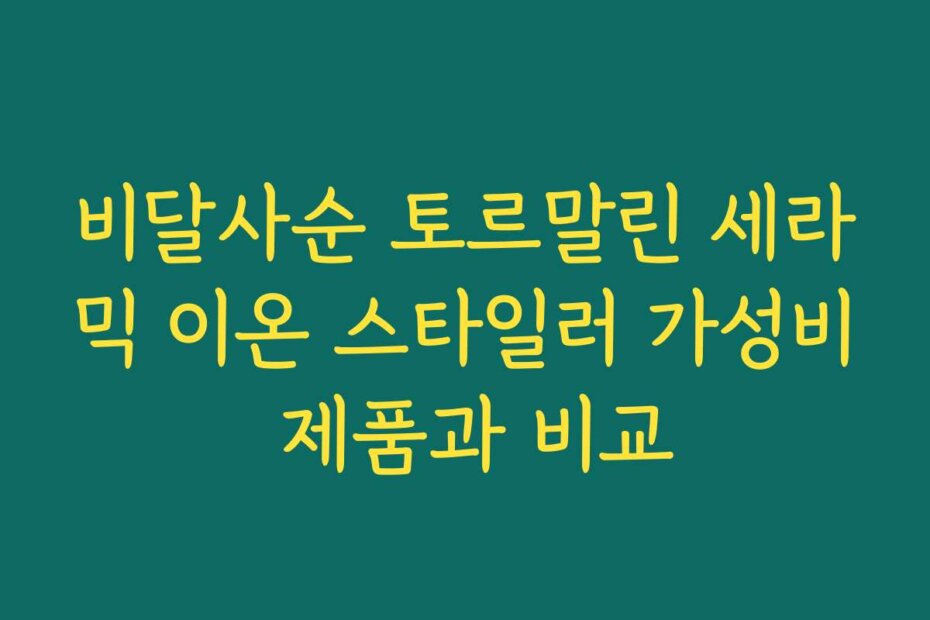 비달사순 토르말린 세라믹 이온 스타일러 가성비 제품과 비교