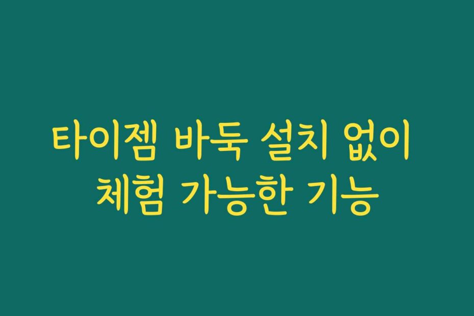 타이젬 바둑 설치 없이 체험 가능한 기능