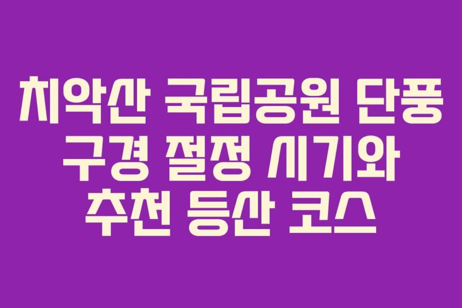 치악산 국립공원 단풍 구경 절정 시기와 추천 등산 코스