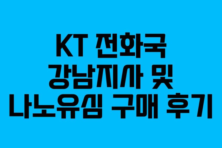 KT 전화국 강남지사 및 나노유심 구매 후기