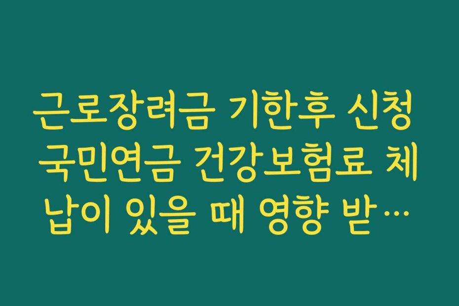 근로장려금 기한후 신청 국민연금 건강보험료 체납이 있을 때 영향 받는지