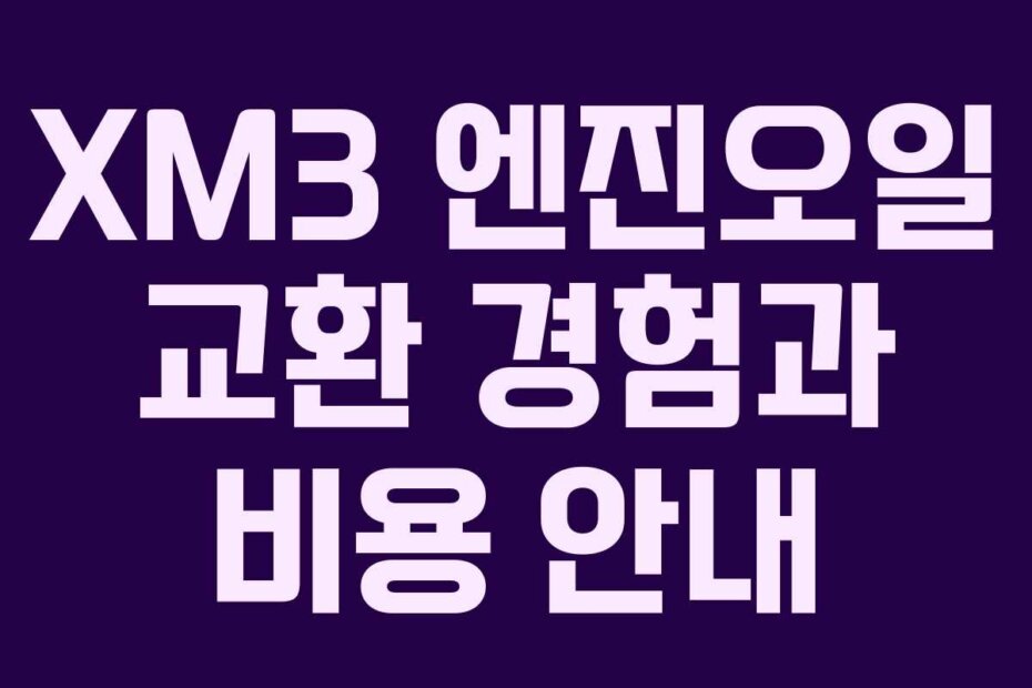 XM3 엔진오일 교환 경험과 비용 안내