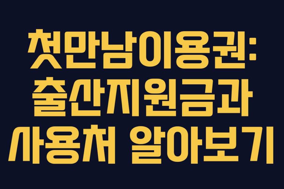 첫만남이용권: 출산지원금과 사용처 알아보기