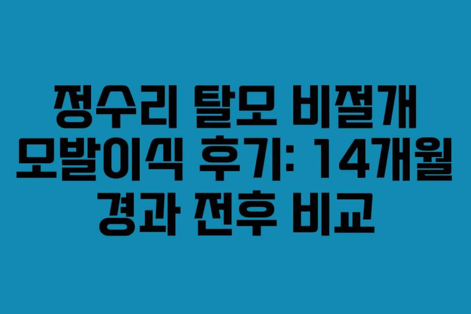 정수리 탈모 비절개 모발이식 후기: 14개월 경과 전후 비교