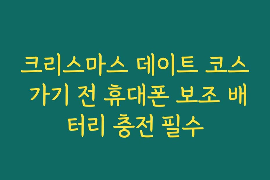 크리스마스 데이트 코스 가기 전 휴대폰 보조 배터리 충전 필수