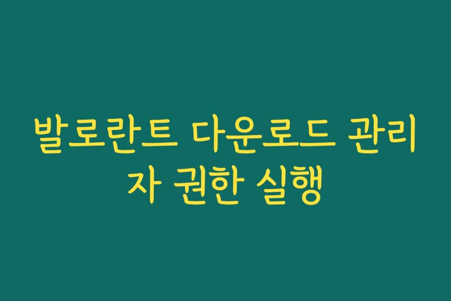 발로란트 다운로드 관리자 권한 실행