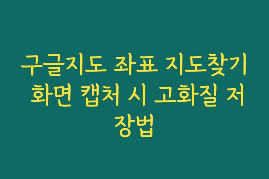 구글지도 좌표 지도찾기 화면 캡처 시 고화질 저장법