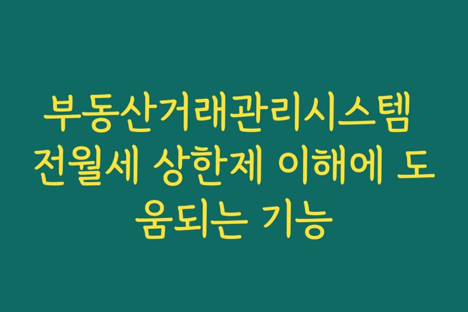 부동산거래관리시스템 전월세 상한제 이해에 도움되는 기능