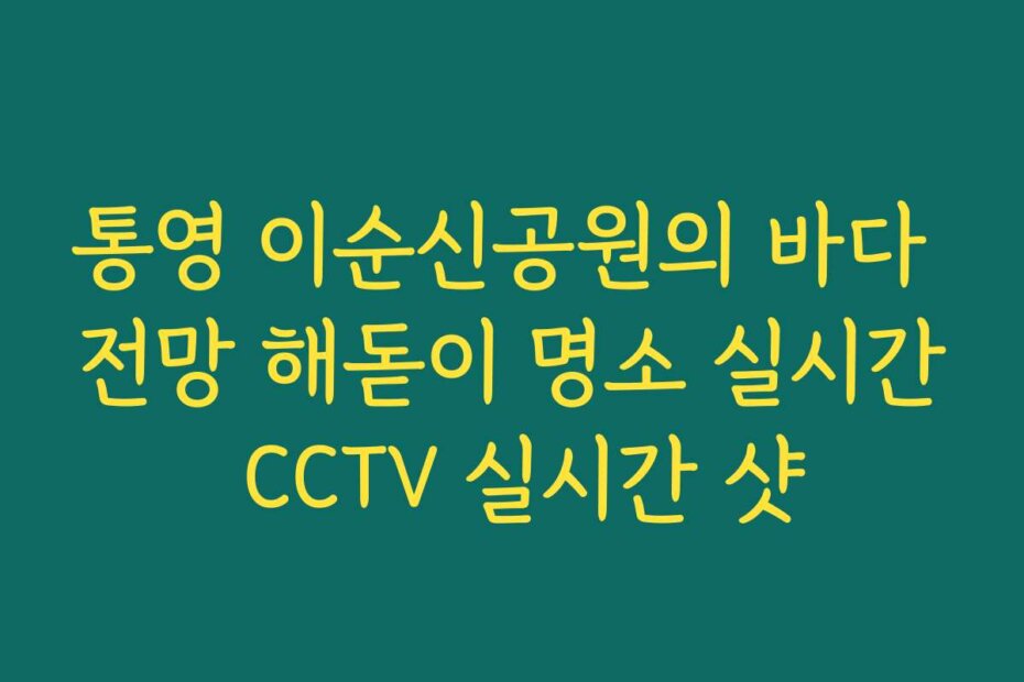 통영 이순신공원의 바다 전망 해돋이 명소 실시간 CCTV 실시간 샷