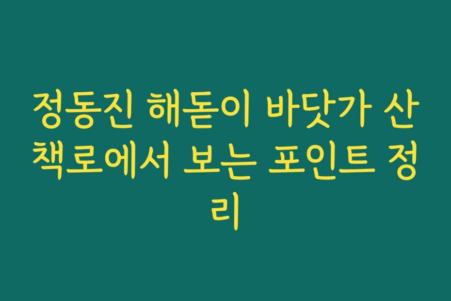 정동진 해돋이 바닷가 산책로에서 보는 포인트 정리