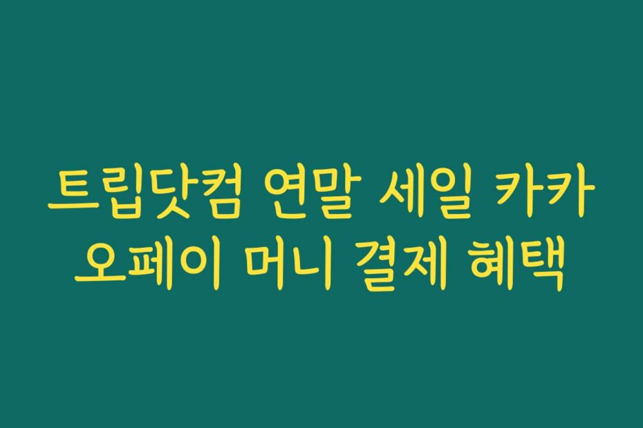 트립닷컴 연말 세일 카카오페이 머니 결제 혜택