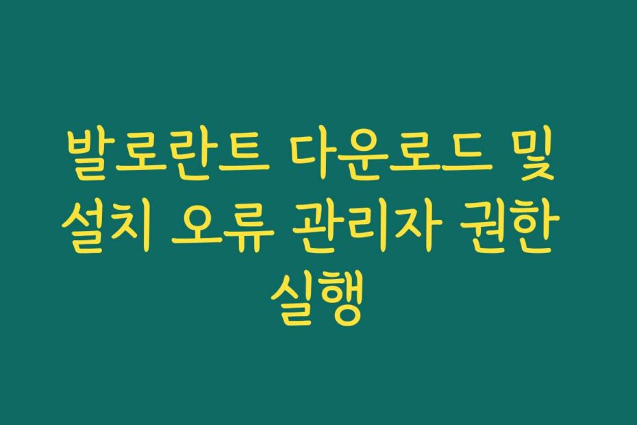 발로란트 다운로드 및 설치 오류 관리자 권한 실행