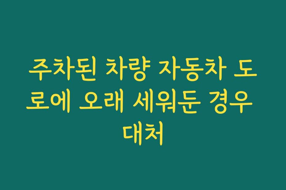 주차된 차량 자동차 도로에 오래 세워둔 경우 대처