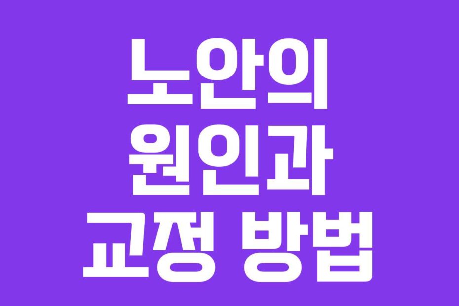 노안의 원인과 교정 방법