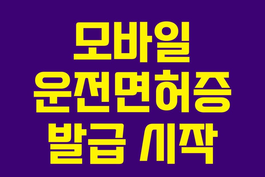 모바일 운전면허증 발급 시작