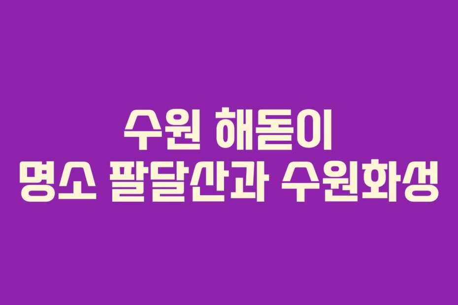 수원 해돋이 명소 팔달산과 수원화성