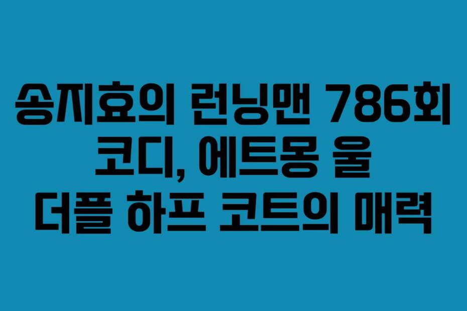 송지효의 런닝맨 786회 코디, 에트몽 울 더플 하프 코트의 매력