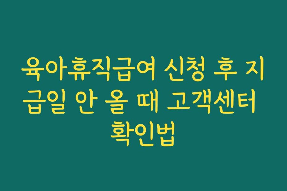 육아휴직급여 신청 후 지급일 안 올 때 고객센터 확인법