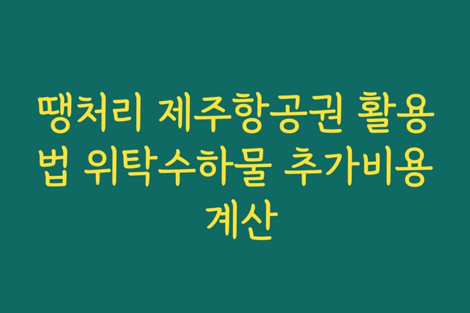 땡처리 제주항공권 활용법 위탁수하물 추가비용 계산