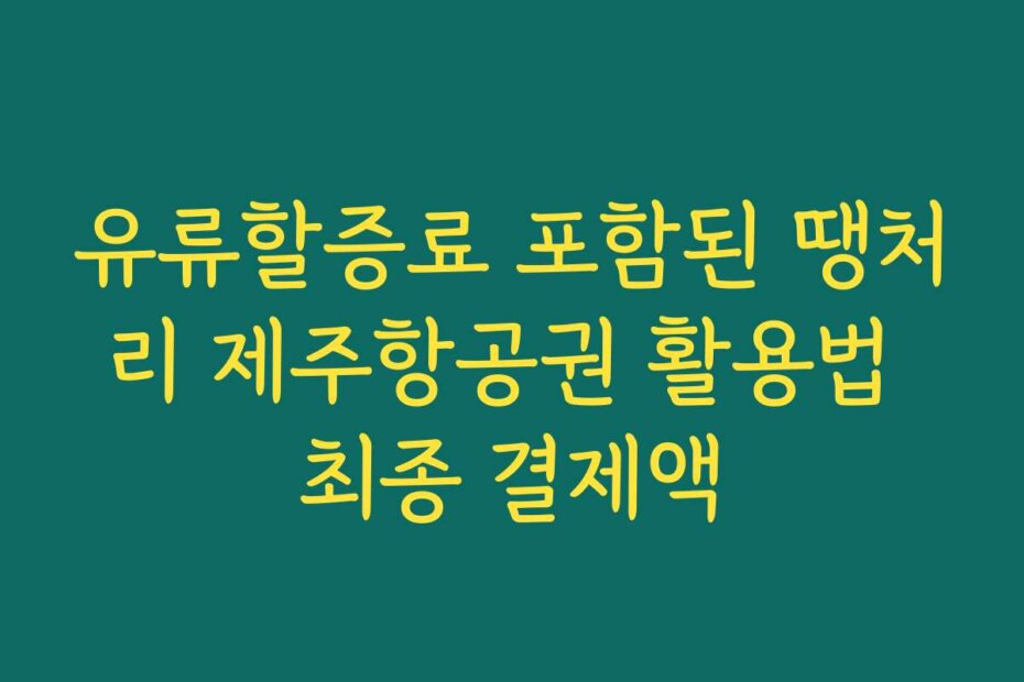 유류할증료 포함된 땡처리 제주항공권 활용법 최종 결제액