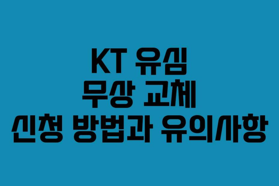 KT 유심 무상 교체 신청 방법과 유의사항