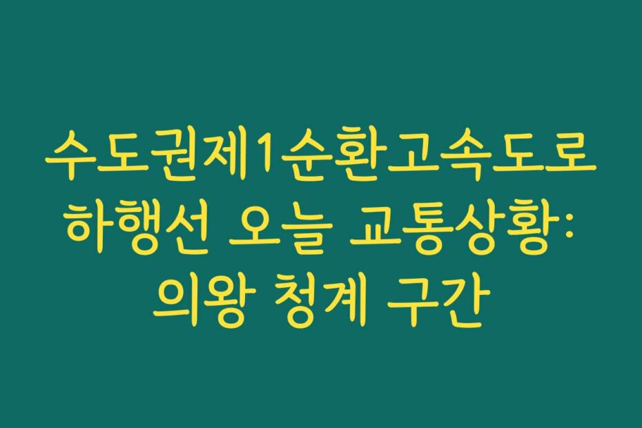 수도권제1순환고속도로 하행선 오늘 교통상황: 의왕 청계 구간