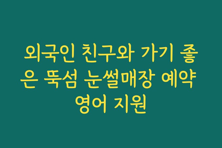 외국인 친구와 가기 좋은 뚝섬 눈썰매장 예약 영어 지원