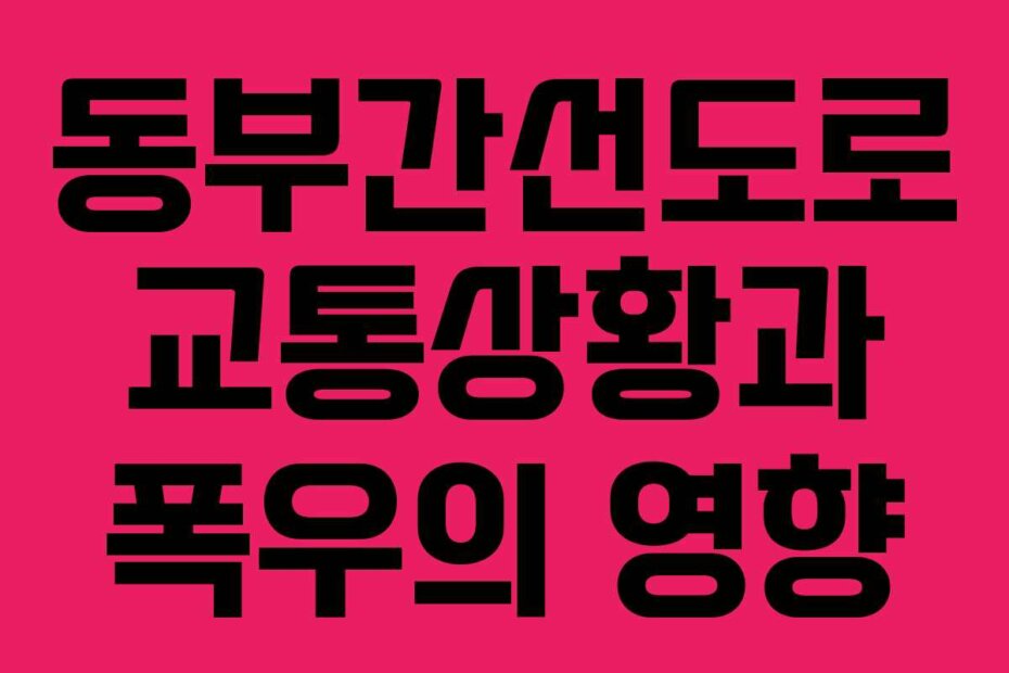 동부간선도로 교통상황과 폭우의 영향