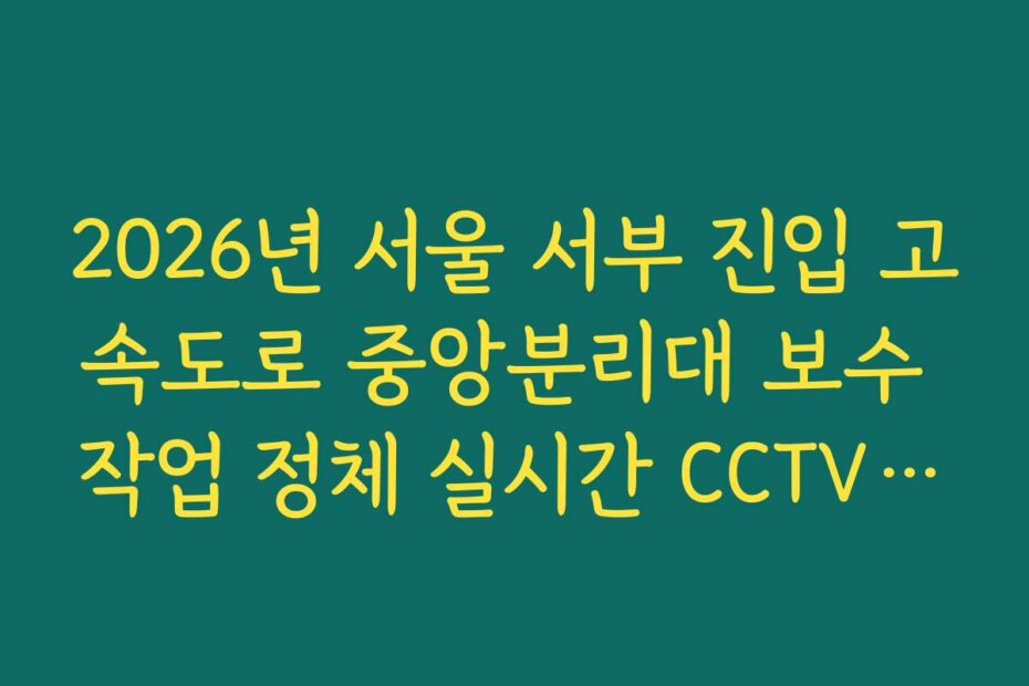 2026년 서울 서부 진입 고속도로 중앙분리대 보수 작업 정체 실시간 CCTV 확인
