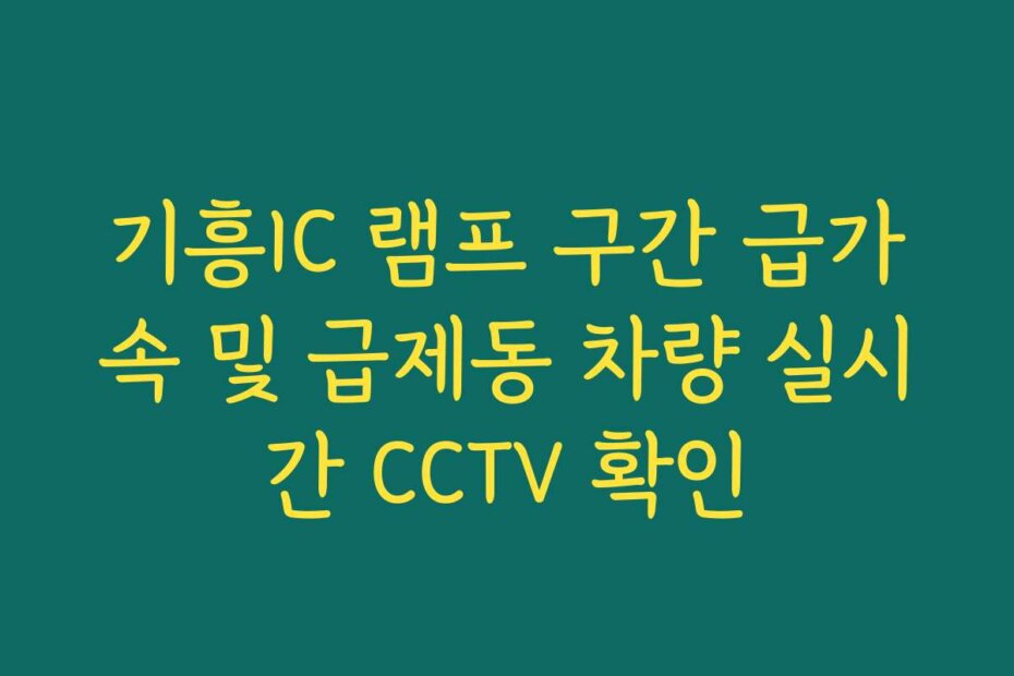 기흥IC 램프 구간 급가속 및 급제동 차량 실시간 CCTV 확인