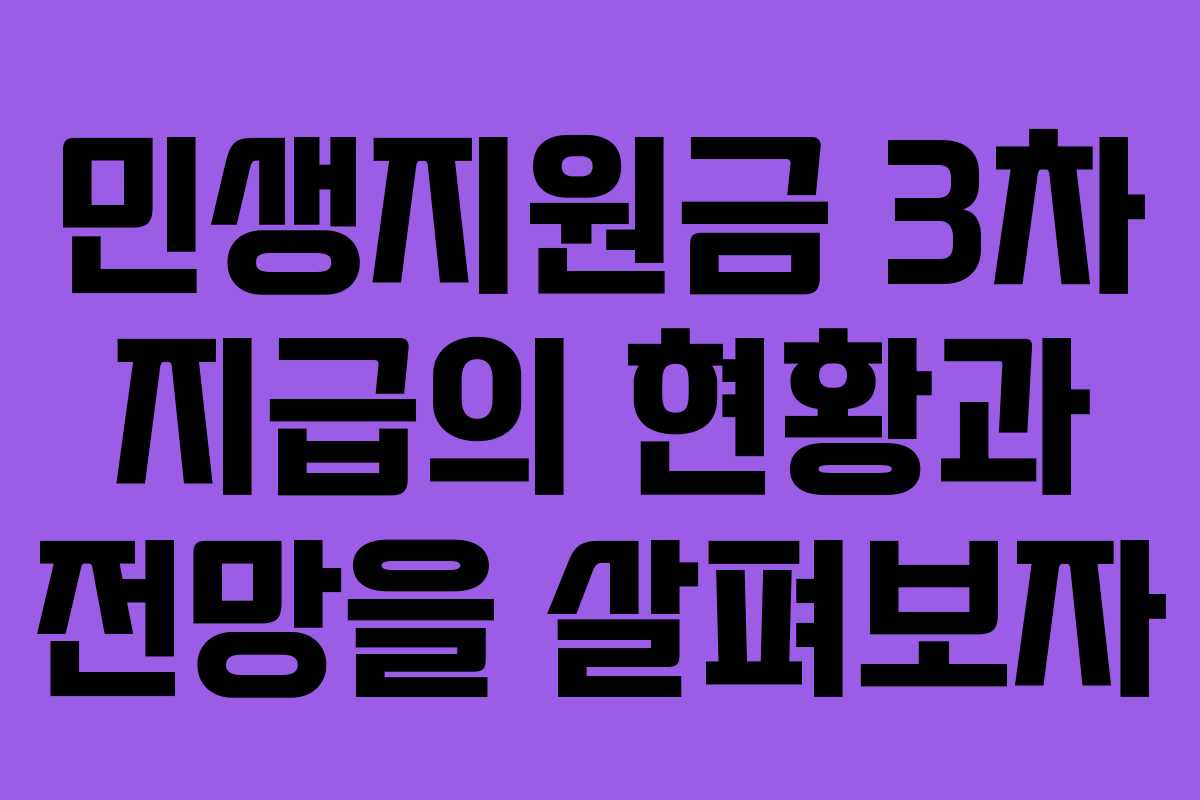 민생지원금 3차 지급의 현황과 전망을 살펴보자
