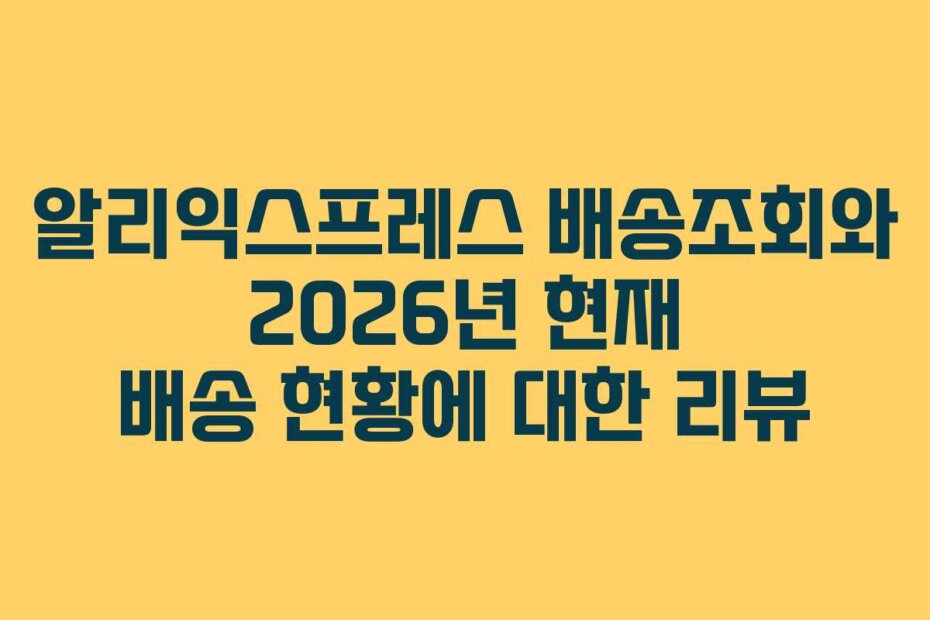 알리익스프레스 배송조회와 2026년 현재 배송 현황에 대한 리뷰 알리익스프레스 배송조회와 2026년 현재 배송 현황에 대한 리뷰