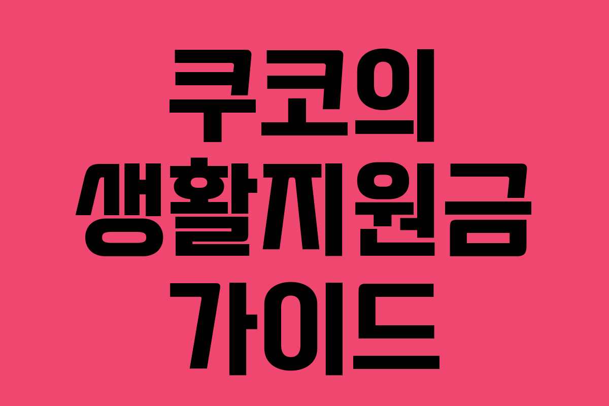 쿠코의 생활지원금 가이드