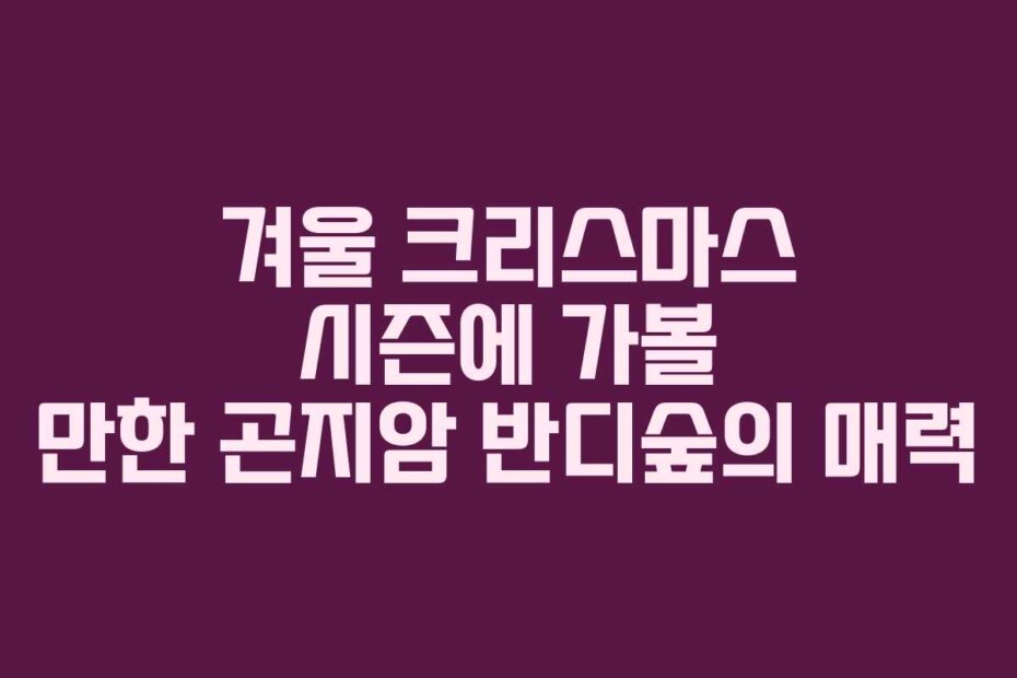 겨울 크리스마스 시즌에 가볼 만한 곤지암 반디숲의 매력