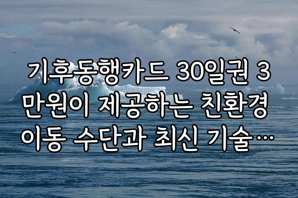 기후동행카드 30일권 3만원이 제공하는 친환경 이동 수단과 최신 기술 소개