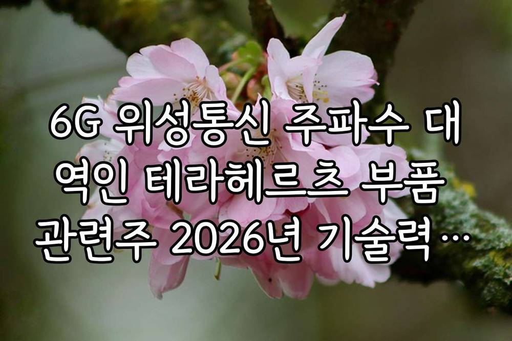 6G 위성통신 주파수 대역인 테라헤르츠 부품 관련주 2026년 기술력 체크