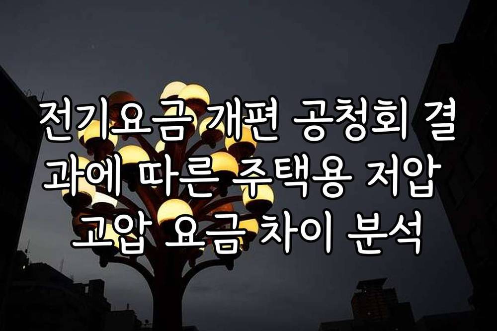 전기요금 개편 공청회 결과에 따른 주택용 저압 고압 요금 차이 분석
