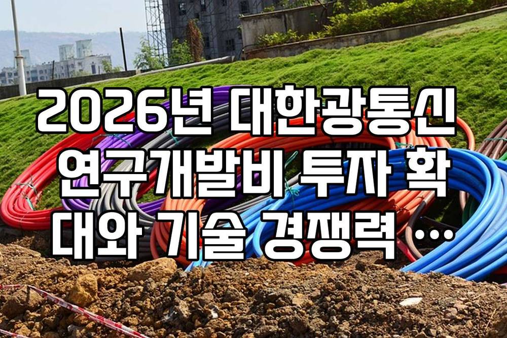 2026년 대한광통신 연구개발비 투자 확대와 기술 경쟁력 확보 현황 정리