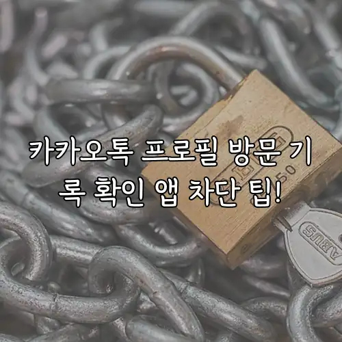 카카오톡 프로필 방문 기록 확인 앱 차단 팁!